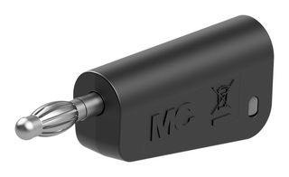 STAUBLI 64.1042-21 Banana Test Connector, 4 mm, Plug, Cable Mount, 32 A, 60 VDC, Nickel Plated Contacts, Black