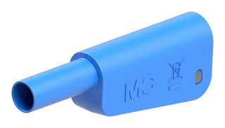 STAUBLI 66.2024-23 Banana Test Connector, 4mm, Plug, Cable Mount, 32 A, 1 kV, Nickel Plated Contacts, Blue