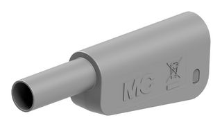 STAUBLI 66.2024-28 Banana Test Connector, 4mm, Plug, Cable Mount, 32 A, 1 kV, Nickel Plated Contacts, Grey