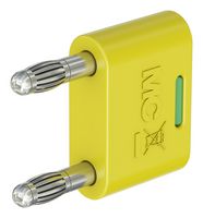 STAUBLI 64.4012-20 Banana Test Connector, 32A, 60VDC, Green, Yellow, Plug, Cable Mount, 32 A, 60 VDC