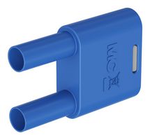 STAUBLI 66.4010-23 Banana Test Connector, 32A, 1KV, Blue, Plug, Cable Mount, 32 A, 60 VDC, Nickel Plated Contacts