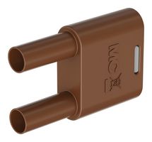 STAUBLI 66.4010-27 Banana Test Connector, 32A, 1KV, Brown, Plug, Cable Mount, 32 A, 60 VDC, Nickel Plated Contacts