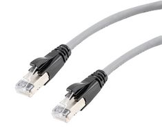 L-COM TRD626ASR-GRY-1F Ethernet Cable, 10 Gigabit, 26AWG, Cat6a, RJ45 Plug to RJ45 Plug