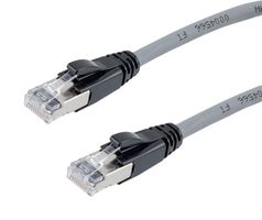 L-COM TRD626ASZ-GRY-10F Ethernet Cable, 10 Gigabit, 26AWG, Cat6a, RJ45 Plug to RJ45 Plug