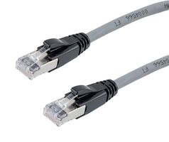 L-COM TRD626ASZ-GRY-1F Ethernet Cable, 10 Gigabit, 26AWG, Cat6a, RJ45 Plug to RJ45 Plug