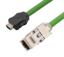 L-COM TRGIX605PU-GRN-10F Ethernet Cable, 26AWG, Cat6a, IX Type A Plug to RJ45 Receptacle
