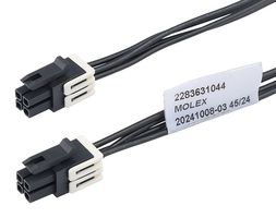 MOLEX 228363-1044 Cable Assembly, Micro-Fit+ Receptacle to Micro-Fit+ Receptacle, 4 Ways, 3 mm, 2 Row, 500 mm
