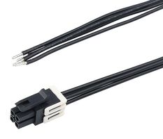 MOLEX 228364-1043 Cable Assembly, Micro-Fit+ Receptacle to Free End, 4 Ways, 3 mm, 2 Row, 300 mm, 11.8 "