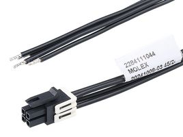 MOLEX 228411-1042 Cable Assembly, Micro-Fit+ Receptacle to Free End, 4 Ways, 3 mm, 2 Row, 150 mm, 5.9 "