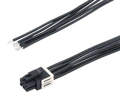 MOLEX 228411-1062 Cable Assembly, Micro-Fit+ Receptacle to Free End, 6 Ways, 3 mm, 2 Row, 150 mm, 5.9 "