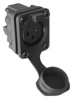 AMPHENOL AUDIO AXS3FPH XLR Connector, IP65, Horizontal, 3 Contacts, Receptacle, Panel PCB Mount, Tin Plated Contacts