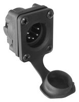 AMPHENOL AUDIO AXS5MP1H XLR Connector, IP65, Horizontal, 5 Contacts, Plug, Panel PCB Mount, Tin Plated Contacts
