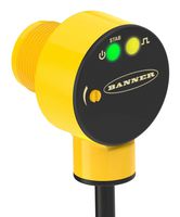 BANNER ENGINEERING T18-2VPDLIR-5M Photoelectric Sensor, 750mm, 850nm Infrared LED, Proximity Diffuse, Digital-PNP, Cable