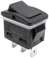 E-SWITCH RCA1913F2ABLKBLKNN Rocker Switch, IP68, On-On, SPST-NO, Non Illuminated, Panel, Snap-In, Black, RCA1913 Series
