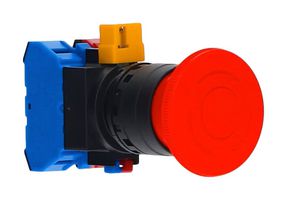IDEC HW1B-V4F02-R Emergency Stop Switch, DPDT-NC, Pushlock Turn Reset, Screw, 10 A, 600 V, 220 V