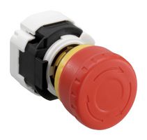 IDEC XA1E-BV311-R Emergency Stop Switch, SPST-NO, SPST-NC, Pushlock Reset/Push-Pull, Solder, 3 A, 250 V, 250 V