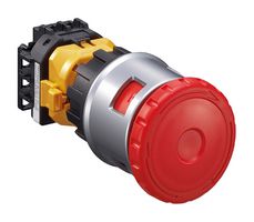 IDEC XN4E-BL422MRH Emergency Stop Switch, DPST-NO, DPST-NC, Pushlock Turn Reset, Screw, 5 A, 125 V