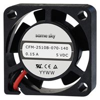 SAME SKY CFM-2510B-1100-218 DC Axial Fan, 12 V, Square, 25 mm, 10 mm, Ball Bearing, 1.93 CFM