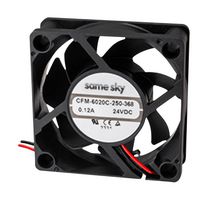 SAME SKY CFM-6020C-260-367-20 DC Axial Fan, 24 V, Square, 60 mm, 20 mm, omniCOOL, 30.16 CFM