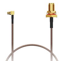 GCT CAB724RF-0150-00-A-1 RF / Coaxial Cable Assembly, IP67, 3GHz Frequency, 5.9 ", 150 mm, RG178, MMCX Right Angle Plug