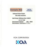 KOA SG73P1EWT-KIT1 Resistor Kit, 100-Pieces, 73 Values, 10 ohm to 10kohm 0402 Size Thick Film Resistors