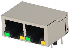 TE CONNECTIVITY 2496696-4 Modular Connector, RJ45 Jack, 1 x 2 (Ganged), 8P8C, Cat6, Through Hole