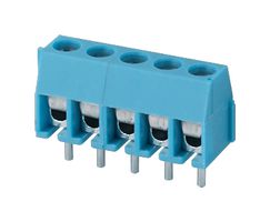 SAME SKY TB0011-350-05BE Wire-To-Board Terminal Block, Blue, 3.5 mm, 5 Ways, 24 AWG, 18 AWG, 1 mm², Screw