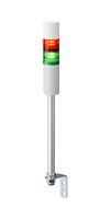 PATLITE LR5-202LIBW-RG Signal Tower, 2 Tier, Green/Red, 85 dB, Off White Body, RJ-45 Connector, 4 Tone, 24 VDC, Pole Mount