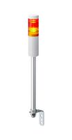 PATLITE LR5-202LINW-RY Signal Tower, 2 Tier, Red/Yellow, Off White Body, RJ-45 Connector, 24 VDC, Pole/L-Bracket Mount