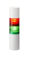 PATLITE LR5-202WIBW-RG Signal Tower, 2 Tier, Green/Red, 85 dB, Off White Body, RJ-45 Connector, 4 Tone, 24VDC, Direct Mount