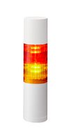 PATLITE LR5-202WIBW-RY Signal Tower, 2 Tier, Red/Yellow, 85 dB, Off White Body, RJ-45 Connector, 4Tone, 24VDC, Direct Mount