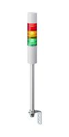 PATLITE LR5-302LIBW-RYG Signal Tower, 3 Tier, Green/Red/Yell, 85 dB, Off White Body, RJ-45 Connector, 4Tone, 24V, Pole Mount