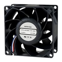 SAME SKY CFM-8032B-130-341 DC Axial Fan, 12 V, Square, 80 mm, 25 mm, Ball Bearing, 35.18 CFM