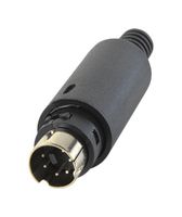 SAME SKY MD-60 DIN Audio / Video Connector, 6 Contacts, Plug, Cable Mount, Solder, Silver Plated Contacts