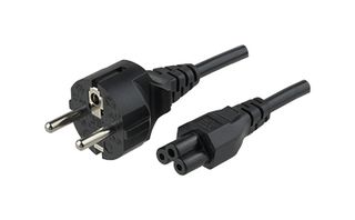 SAME SKY AC7-DK Mains Power Cord, CEE 7/7 Plug to IEC 320 C5, 1.83 m, 16 A, 250 V, Black, AC7-DK Series