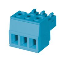 SAME SKY TBP02P1-381-03BE Pluggable Terminal Block, Blue, 3.81 mm, 3 Ways, 26 AWG, 16 AWG, 1.5 mm², Push In, Screw