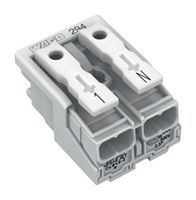 WAGO 294-5052 Pluggable Terminal Block, Lighting Conn, 10 mm, 2 Ways, 18 AWG, 12 AWG, 2.5 mm², Push In