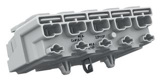 WAGO 294-5175 Pluggable Terminal Block, Lighting Conn, 10 mm, 5 Ways, 18 AWG, 12 AWG, 2.5 mm², Push In
