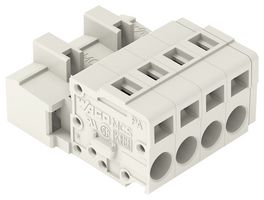 WAGO 721-604 Pluggable Terminal Block, 5 mm, 4 Ways, 28 AWG, 12 AWG, 2.5 mm², Clamp