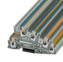 PHOENIX CONTACT 3213950 DIN Rail Mount Terminal Block, Grey, 5 Ways, 26 AWG, 12 AWG, 4 mm², Push In, 24 A