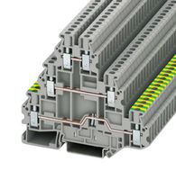 PHOENIX CONTACT 3214301 DIN Rail Mount Terminal Block, Grey, 6 Ways, 26 AWG, 12 AWG, 4 mm², Screw, 19 A