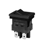NIDEC COMPONENTS SLE10K2-6-Z Rocker Switch, On-Off, DPST, Non Illuminated, Panel Mount, Black, SLE10K Series