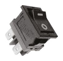 NIDEC COMPONENTS SLE210K2-6 Rocker Switch, On-Off, DPST, Non Illuminated, Panel Mount, Black, SLE210K Series