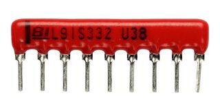 TT ELECTRONICS L091S102LF Fixed Network Resistor, 1 kohm, Bussed, 9 Resistors, SIP, PC Pin, ± 2%