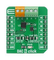 MIKROELEKTRONIKA MIKROE-4206 Add-On Board, DAC 6 Click, MikroE MikroBUS Compatible Development Boards