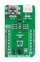 MIKROELEKTRONIKA MIKROE-6090 Add-On Board, Battery Source Click, MikroE MikroBUS Compatible Development Boards