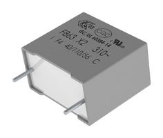 KEMET F863DS105K310L Safety Capacitor, Metallized PP, Radial Box - 2 Pin, 1 µF, ± 10%, X2, Through Hole