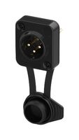 NEUTRIK NC3MD-TOP XLR Connector, 3 Contacts, Plug, Panel PCB Mount, Gold Plated Contacts, Zinc Diecast Body