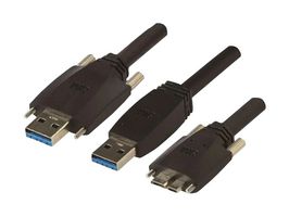3M 1U30G-MB2-SA2-100-CE Computer Cable, USB 3.0 Micro B Plug, USB 3.0 Type A Plug, 3.3 ft, 1 m, Black, 1U30G Series