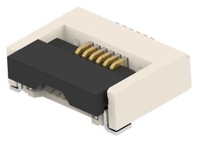 TE CONNECTIVITY 2554607-6 FFC / FPC Board Connector, 0.5 mm, 6 Contacts, Surface Mount, Bottom, 1 Row